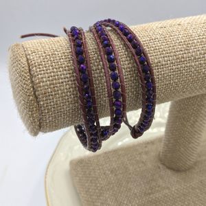 ✨3 for 25✨Boho Purple Crystal Wrap Bracelet Vegan